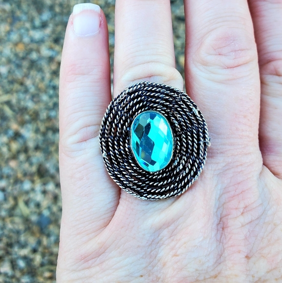 New Mercury Mystic Topaz Silver Spiderweb Ring. - Picture 4 of 16